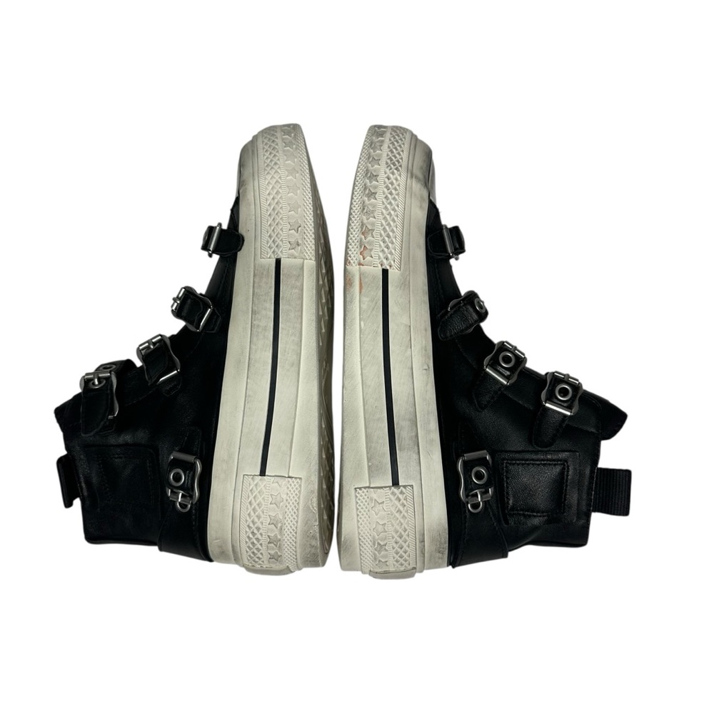 NEW Ash Rainbow Black Leather High Top Distressed Sneakers 36 - Picture 8 of 13